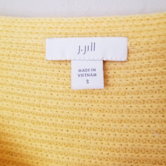 J. Jill Women's S Ribbed-Detail Pullover Sweater Dark Daffodil Yellow Slits $89 - Picture 6 of 16